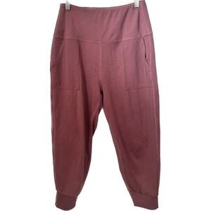 R.A.G Pants Womens Lg Pink Yoga Workout Lounge Pockets Mauve Crop Casual